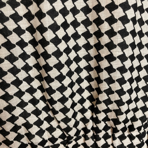 Linen Gaia Geo Shirt Midi Dress in black/white, RARE Size US 8. - Picture 10 of 11